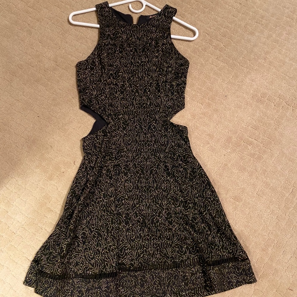 Ella Moss Black and Gold cut out dress
